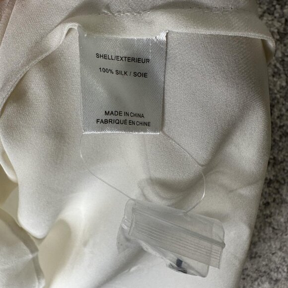 Haute Hippie Shirt Womens Medium Ivory Silk Long Sleeve Split Sleeve Blouse - Picture 5 of 8